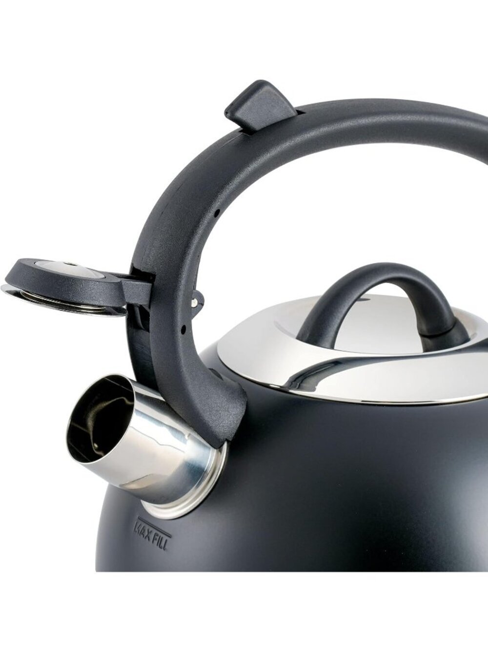 Black Kitchen Whistling Tea Kettles 1.75-QT Stainless Steel Stove-Top Teapot - Picture 2 of 6